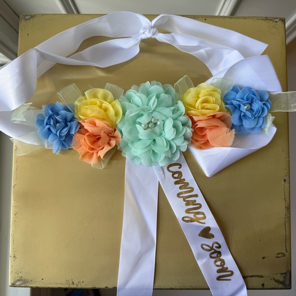 Accessories - Mommy To Be Sash & Floral Belt Baby Shower Decoration